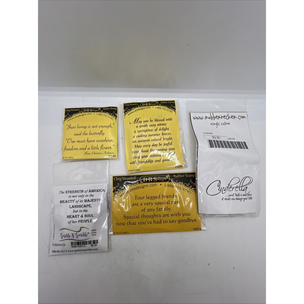 DRS Designs God Faith Promises Phrases Cling Mounted Rubber Stamps Set Of‎ 5